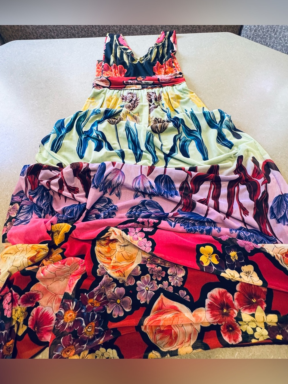 Desigual x Christian Lacroix Helsinki Floral Mesh Maxi Dress NWT 36 US 2